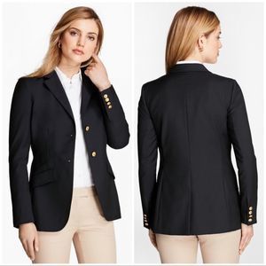 Brooks Brothers Navy Loro Piana Wool Two Button Blazer - 2
